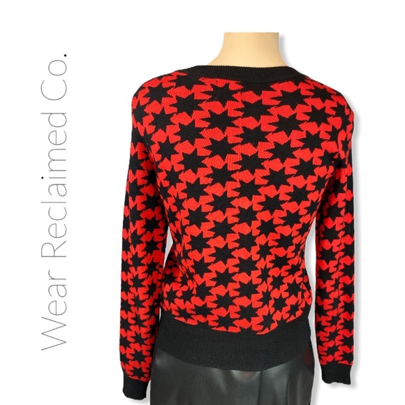 ALICE & UO Red Galaxy Star Pullover Sweater - Picture 4 of 7